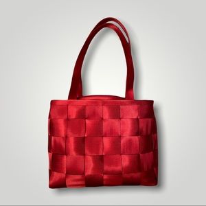 Women’s Bag Harveys Original Seatbelt Bag Tote Red Woven Recycled Seatbelt